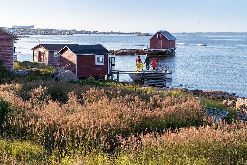 Fogo Island traditionelle Fischerhütten Stages Atlantikküste Neufundland Kulturerbe Kanada authentisches Fischerdorf